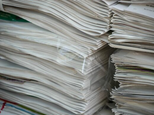 Newspaper Pile Stack Material Waste Disposal Recycling Old 613558