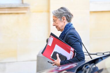 French,prime,minister,elisabeth,borne,at,the,hotel,matignon,,on